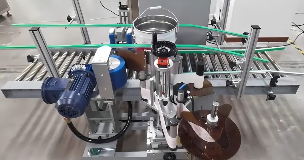 Paint bucket label machine