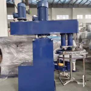 Butterfly mixer equipment for wall putty production with dual rotating blades and discharge system