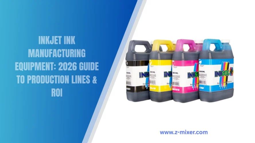 Complete industrial inkjet ink manufacturing equipment line with Z-MIXER nano bead mills.