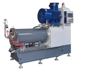 Industrial sand mill production line setup connected to cooling system for large scale acrylic paint manufacturing