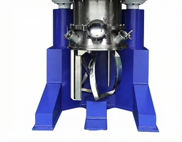 Z-MIXER standard double planetary mixer equipped with heavy-duty twisted blades and scraper for kneading high-viscosity pastes and doughs