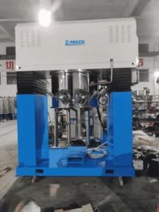 Industrial vacuum double planetary mixer designed for high-viscosity traditional gouache paste manufacturing