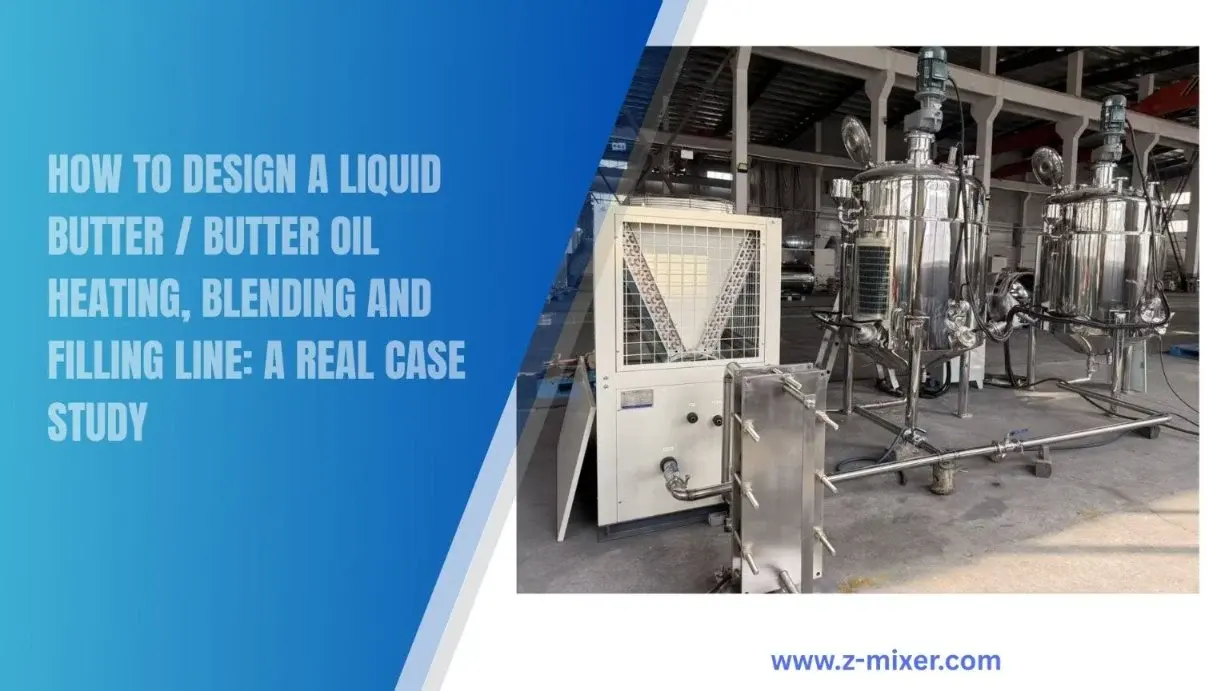 Butter-oil-mixing-tank-with-cross-paddle-bottom-frame-agitator-for-liquid-butter-heating-blending-and-uniform-temperature-control